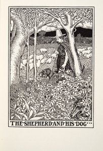 الراعي وكلبه ، من Fontaine Fables ، حانة. 1905