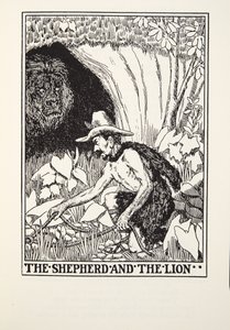 الراعي والأسد ، من Fontaine Fables ، حانة. 1905 بواسطة بيرسي جيه. بيلينجشيرست