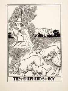 The Shepherds Boy ، من مائة حكاية إيسوب ، حانة 1903