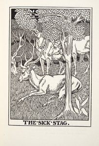 The Sick Stag ، من Fontaine Fables ، حانة. 1905