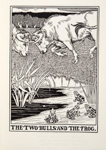 The Two Bulls and the Frog ، من Fontaine Fables ، حانة. 1905