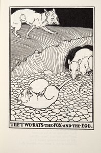الفئران ، الثعلب والبيض ، من Fontaine Fables ، حانة. 1905