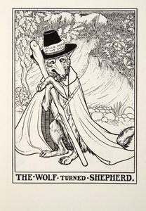 تحول الذئب إلى الراعي ، من Fontaine Fables ، حانة. 1905