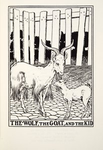 الذئب والماعز والطفل ، من Fontaine Fables ، حانة. 1905 بواسطة بيرسي جيه. بيلينجشيرست