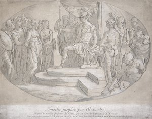 ألكسندر وتيموكلي ، نقش بواسطة نيكولا ليسور (1691-1764) (ليثو) بواسطة Perino del Vaga