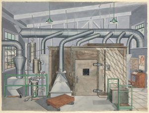 غرفة السفع بالرمال الخارجية ، 1935 ، 19351942. بواسطة بيركنز هارنلي
