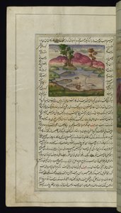 مالك الحزين ، سلطعون ، وسمكة من أضواء كانوب بواسطة المدرسة الفارسية