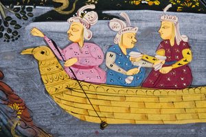 مشهد الصيد (مرحاض غير شفاف على الورق) (تفاصيل 272918) بواسطة المدرسة الفارسية