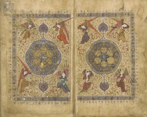 خمسة وديوان لخواجو كرماني بواسطة المدرسة الفارسية