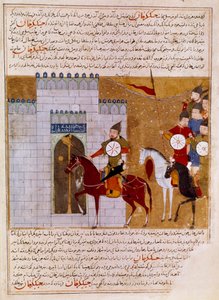 المغول يحاصرون حصنًا فارسيًا مصغرًا مأخوذًا من "" جامع الطواريخ "أو" التاريخ العالمي "للمؤرخ رشيد الدين (الدين) (1247-1318) حوالي 1430 باريس ، بن. بواسطة المدرسة الفارسية
