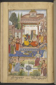 Or.12076 f.95r كريشنا يخبر Bhima عن مآثر أرجونا التي تستمع إليها النساء أيضًا (Banwari Khurd) من 