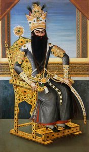 صورة شخصية لفتح علي شاه (1762-1834) ، حوالي 1805 ، ملك بلاد فارس من 1797 إلى 1834 ، فنان غير معروف ، زيت على قماش بواسطة المدرسة الفارسية