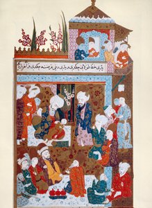 رومي يشفي ابنه الأكبر عارف أواخر القرن السادس عشر بواسطة المدرسة الفارسية
