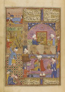 مشهد في حانة من ديوان من قبل حافظ ، c.1552-53 بواسطة المدرسة الفارسية