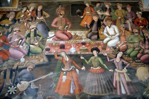 Shah Abbas I Great receiving Nadr Vali Muhammad Khan of Khanate of Bukhara, Reception Hall بواسطة المدرسة الفارسية