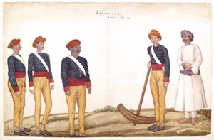 ترتيب الخيام ، حوالي 1820-30 (ألوان مائية على ورق) بواسطة المدرسة الفارسية