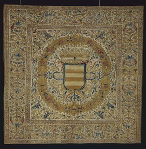 تعليق كبير مع التاج و Escutcheon ، c.1700 بواسطة مدرسة بيرو