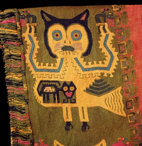 شخصية صوفية من جاكوار ، Paracas Culture ، c.1500 قبل الميلاد (نسيج)