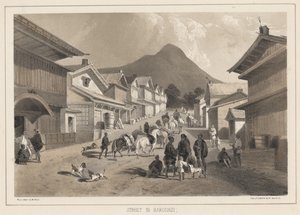 شارع في هاكودادي ، ليثو من شركة Sarony und Co. ، 1855 (chromolitho)