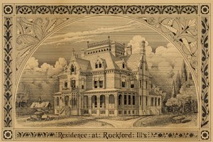 NC Thompson House ، روكفورد ، إلينوي ، وجهة نظر ، 1876.