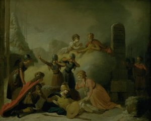 المشهد الأخير من "The Death of Balder" يوهانس إيوالد.