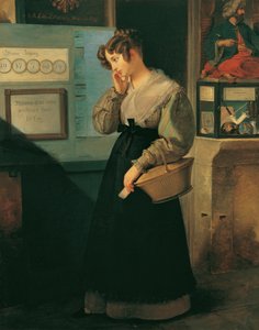 فتاة أمام محل يانصيب 1829. بواسطة بيتر فندي