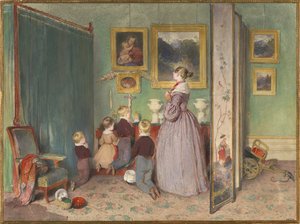 صلاة المساء المسيرة صوفي مع الأطفال ، 1839 بواسطة بيتر فندي