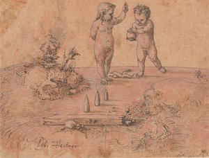 طفلان يلعبان بالكرة ، 1500-1546.