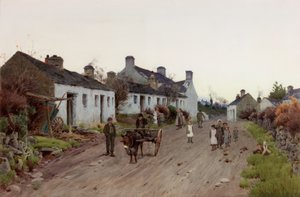 قرية ويلزية - في المساء ، حوالي 1890-1910 (ألوان مائية وغواش) بواسطة بيتر جينت