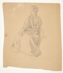 زوجة الفنان (السيدة إليز ف) جالسة. دراسة للرسم: افتتاح متحف فابورغ (1910-1911)