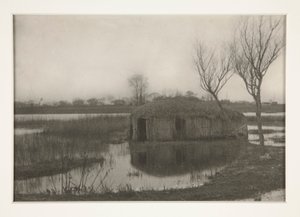 A Reed Boat-House ، Plate XXXI من الحياة والمناظر الطبيعية على ألواح نورفولك بواسطة بيتر هنري ايمرسون