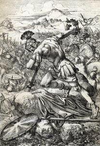 انتحار الجنرال الروماني فاروس (بوبليوس كوينكتيليوس فاروس) (46 ق.م - 9 م) على سيفه في معركة تويتوبورغ (تويتوبورج والد أو توتبرج) معارضة الرومان للألمان في 9 م (انتحار الجنرال الروماني فاروس في معركة تويتوبورغ من أجل