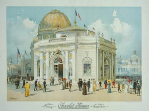 جناح شوكولا مينير ، المعرض الكولومبي العالمي ، شيكاغو ، إلينوي ، منظور منظور ، 1893.