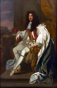 الباروك: صورة تشارلز الثاني ملك إنجلترا (1630-1685) ، في رداء وسام الرباط par Lely ، السير بيتر (1618-1680). زيت على قماش ، 213.5 × 140. مجموعة خاصة بواسطة بيتر ليلي