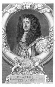 تشارلز الثاني (1630-1685) ملك بريطانيا العظمى وأيرلندا من 1660 ، منقوش بواسطة جورج فيرتو (1684-1756) 1736 بواسطة بيتر ليلي