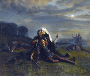 باتاي دي ستيكليستاد (29 يوليو 1030) - بعد المعركة - بقلم بيتر نيكولاي أربو (1831-1892) - زيت على قماش ، 51 × 61.5 - مجموعة خاصة بواسطة بيتر نيكولاي أربو