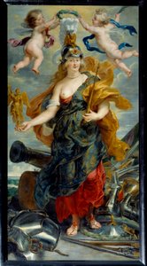 Cycle of the Medicis: "" صورة بالحجم الكامل لملكة فرنسا Marie de Medicis en Bellona (1573-1642) "لوحة لبيير بول (بيير بول) روبنز (أو بيتر بول أو بيتروس بولوس) (1577-1640) (ec .flam.) 1621 شمس. 2.76x1.49 م بواسطة بيتر بول روبنز