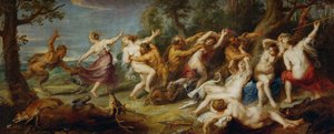 ديانا وحورياتها التي اكتشفها الساتيرس، حوالي 1635 (لوحة على قماش) بواسطة بيتر بول روبنز