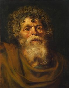 رأس رجل عجوز ، دراسة لـ "تاج الشوك (Ecce Homo)" ، حوالي 1612-14 (زيت على لوح) بواسطة بيتر بول روبنز