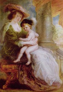 هيلين فورمنت (1614-1673) وابنها فرانس (زيت على لوح) بواسطة بيتر بول روبنز