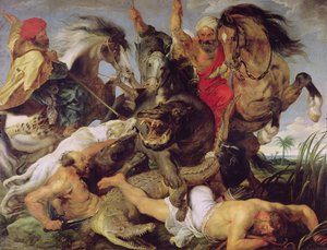 فرس النهر وصيد التمساح ، c.1615-16 (انظر 170972 لمزيد من التفاصيل) بواسطة بيتر بول روبنز