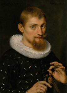 صورة لرجل ، ربما مهندس معماري أو جغرافي ، 1597 (زيت على النحاس)