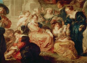 جنة الحب (تفاصيل المجموعة مع زوجة روبنز ، Hél ène Fourment) ، c.1638 بواسطة بيتر بول روبنز
