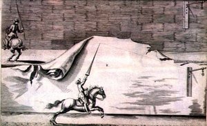 اثنان من الفرسان يتدربون على الرماح من "رسالة جديدة لتربية الخيول" كتبها وينترز وستوتيري وريت شول ، حانة. 1672 (نقش) بواسطة بيتر بول تروشيل