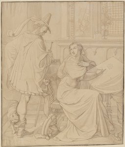 سبعة رسومات لل Nibelungs: 3. خيانة Hagen. 1812-17