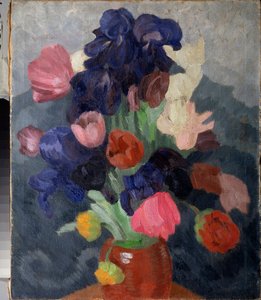 باقة من الزهور - رسم بيوتر (بيوتر ، بيتر) ساففيش أوتكين (أوتكين) (1877-1934) ، زيت على قماش