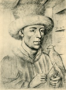 صورة لرجل مع صقر ، c1447 ، 1943. بواسطة بيتر المسيح