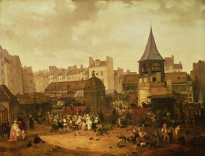 ابتهاج في Les Halles للاحتفال بميلاد دوفين لويس الفرنسي (1781-89) 21 يناير 1781 ، 1783