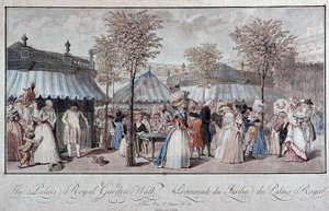 المشي عبر حديقة القصر الملكي - بواسطة Debucourt بواسطة فيليبيرت لويس ديبوكورت