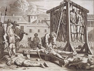 الشنق والتعذيب، حانة. 1672. بواسطة فيليب بالدايوس